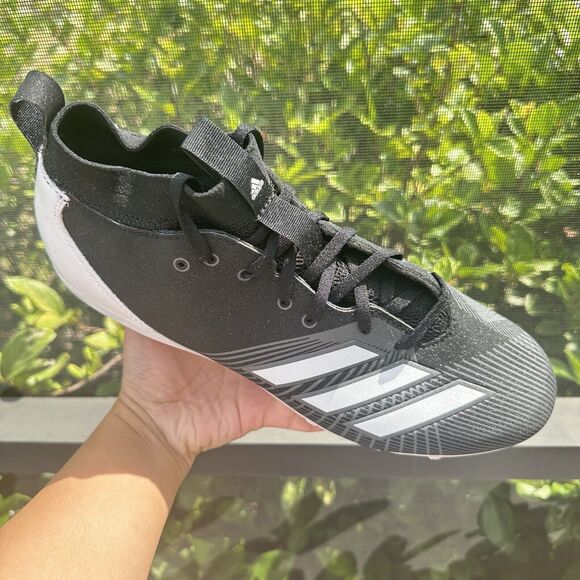 Adidas Adizero Spark Men\'s Football Cleats Black White CG6533 Size 9.5 main image 4